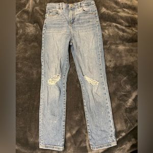 Girls Straight Ripped Jeans